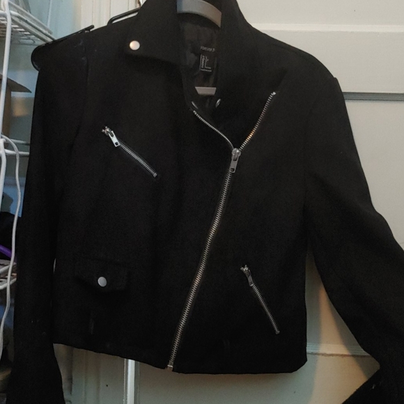 Forever21 Moto-Style Jacket with 3/4 Sleeves - Picture 1 of 4